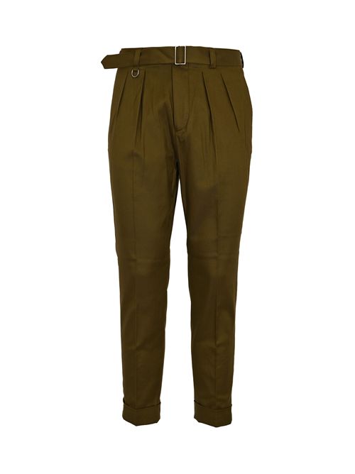 Pantaloni in misto cotone e lyocell con cintura Verde Paolo Pecora | B051 51835606